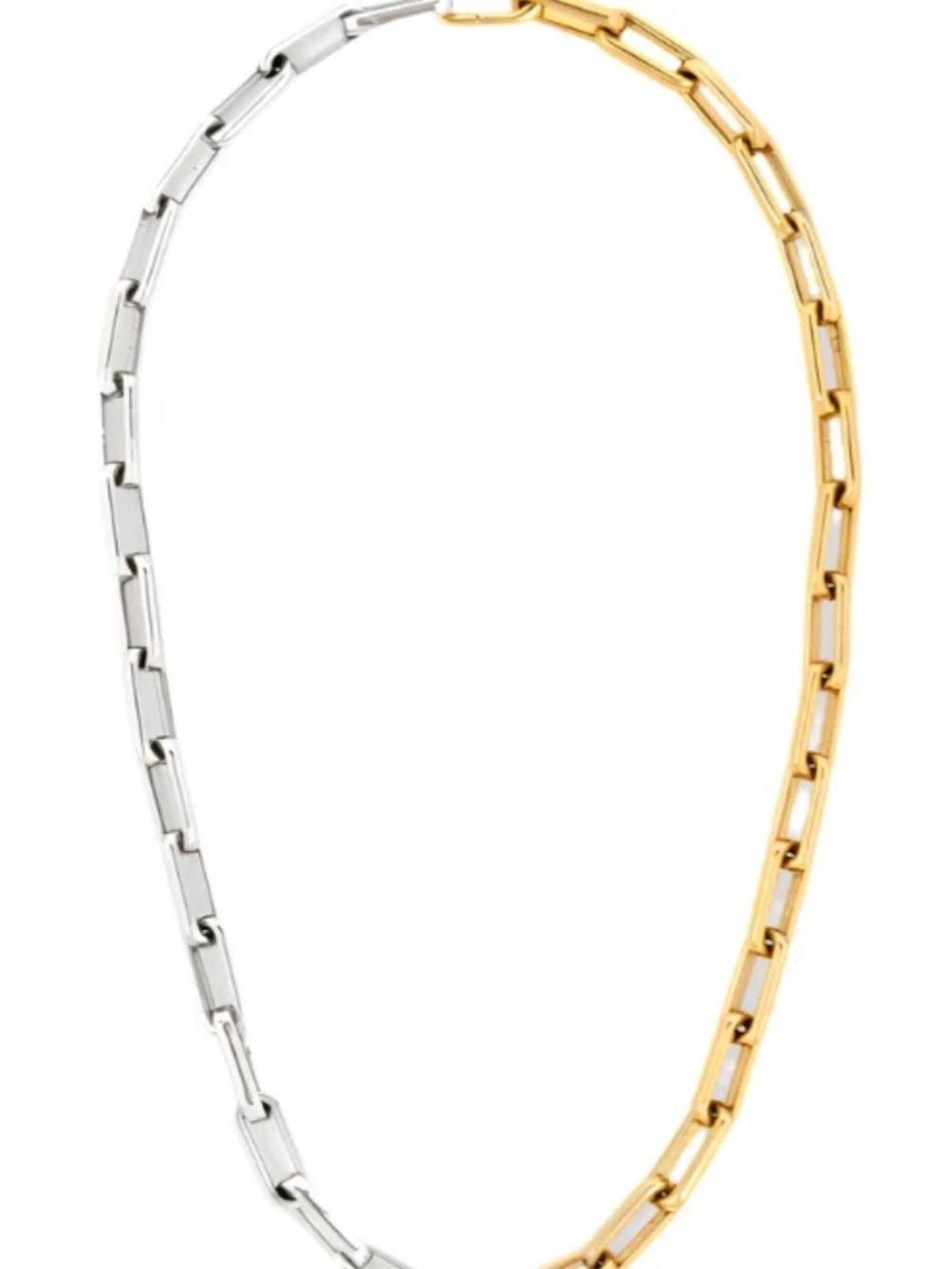 Mega Paperclip Gold Silver Necklace
